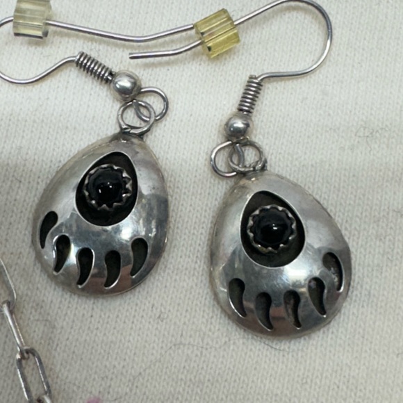 Native American Indian Navajo Kathleen Chavez Necklace Earring Set Bear Claw - Picture 5 of 15